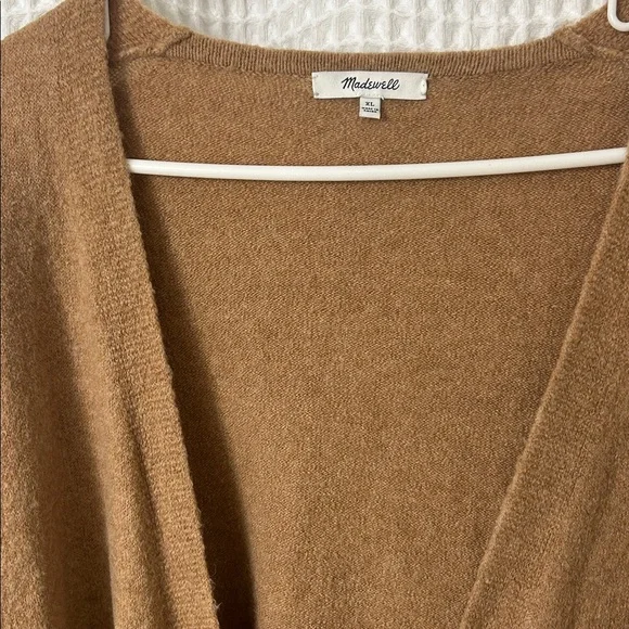 Madewell Merino Wool Alpaca Blend Knit Long Open Front Cardigan Sweater XL - Picture 2 of 5
